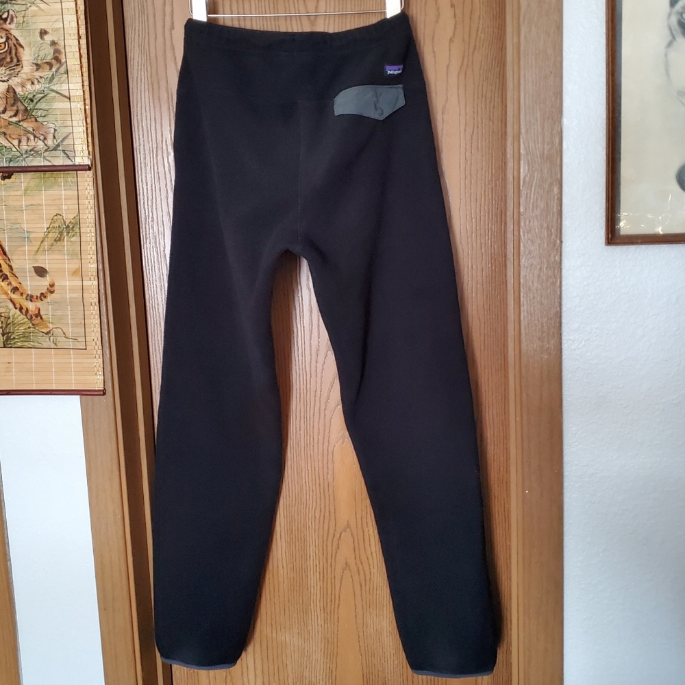 Pristine Patagonia Black Snap-T Synchilla Fleece Jogger Activewear Outdoor Pants